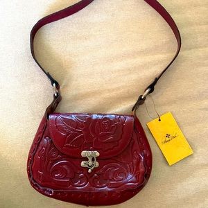 Patricia Nash Red Embossed Leather Bag